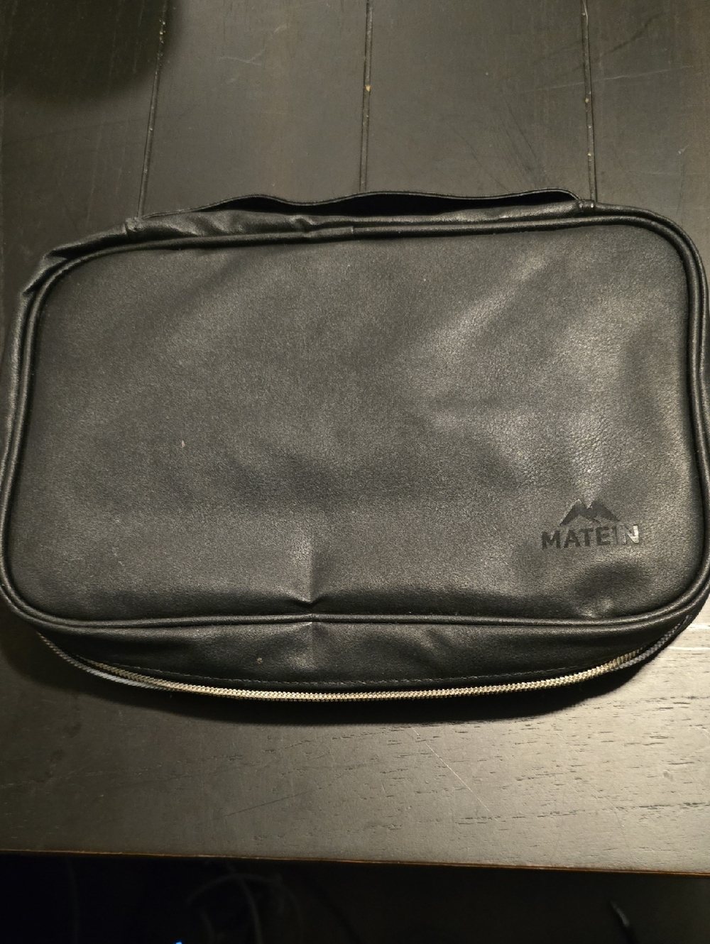 MATEIN Black Faux Leather Travel Jewelry Organizer Pouch Case Bag